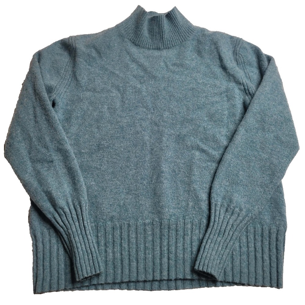 J. Crew‎ 100% Cashmere Mockneck Sweater Teal Women's Small Preppy Classic